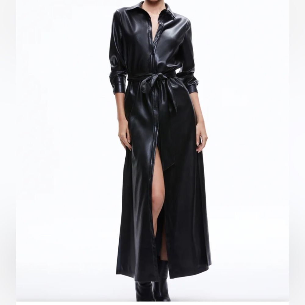 Alice + Olivia CHASSIDY VEGAN DRESS in black NWT XL